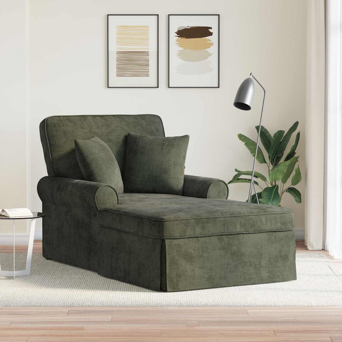 Chaise Lounge cu fustă cu pernă Verde 157 x 91 x 91 cm ARES WALTI