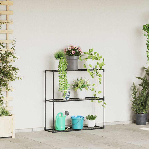Stand pentru plante cu 3 niveluri Negru 100 x 32 x 102 cm Oțel - WALTI WALTI