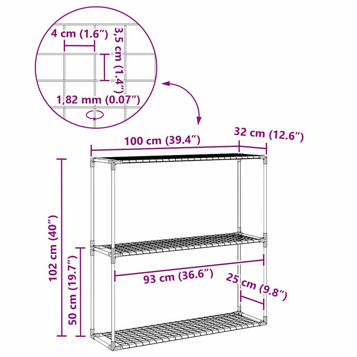 Stand pentru plante cu 3 niveluri Negru 100 x 32 x 102 cm Oțel - WALTI WALTI