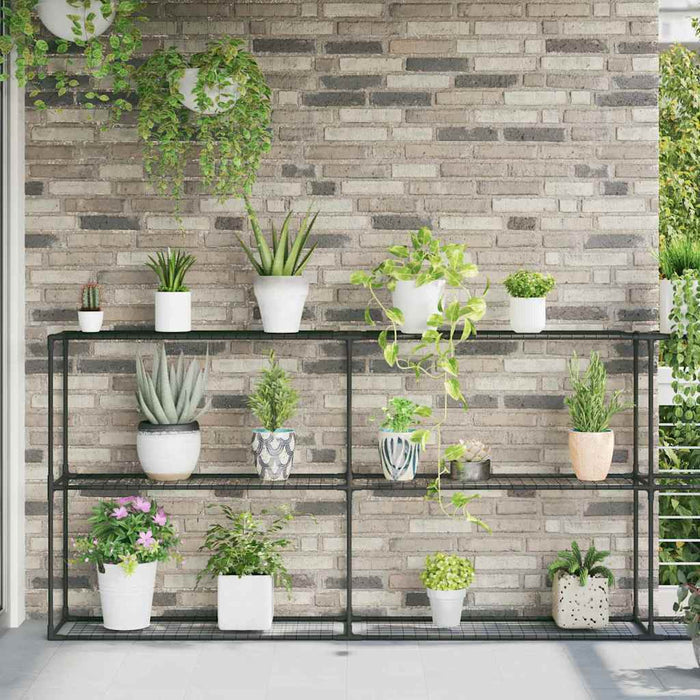 Stand pentru plante cu 3 niveluri Negru 400 x 32 x 104 cm Oțel - WALTI WALTI