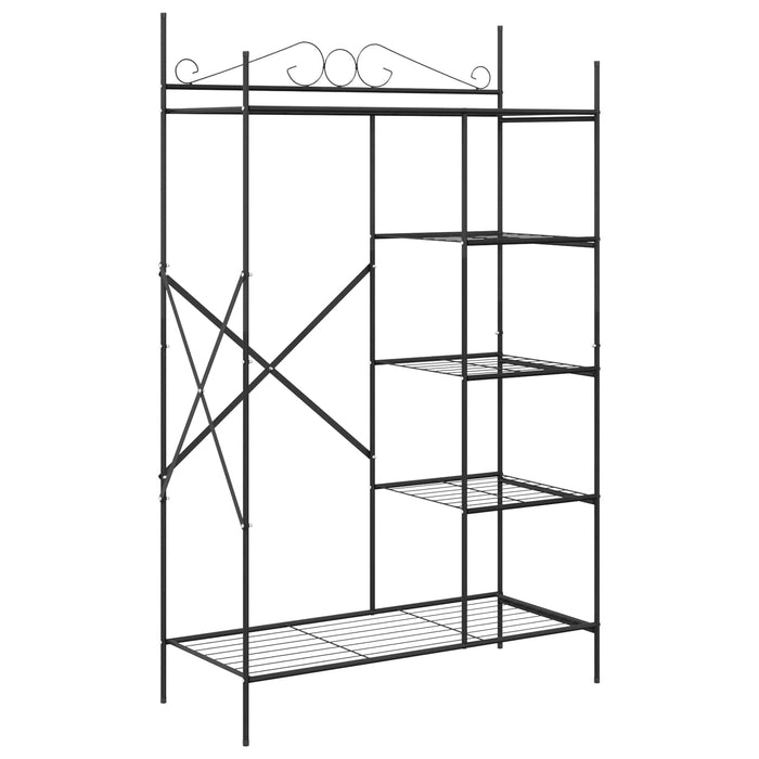 Dulap Deschis cu raft Negru 104,5 x 45 x 172 cm Oțel - WALTI WALTI