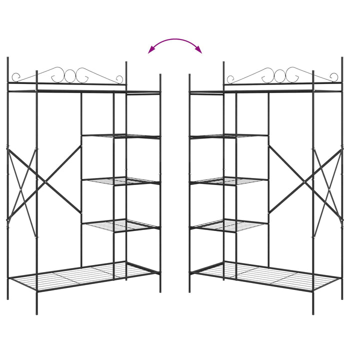 Dulap Deschis cu raft Negru 104,5 x 45 x 172 cm Oțel - WALTI WALTI