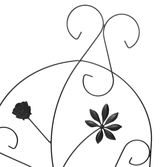 Gard de Grădină cu blocare 3 pcs Negru 112 x 39,5 cm Oțel - WALTI WALTI
