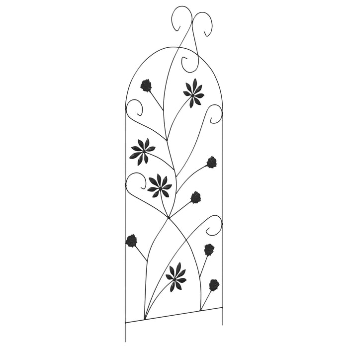 Gard de Grădină cu blocare 3 pcs Negru 112 x 39,5 cm Oțel - WALTI WALTI
