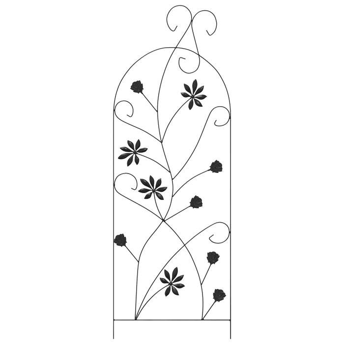 Gard de Grădină cu blocare 3 pcs Negru 112 x 39,5 cm Oțel - WALTI WALTI