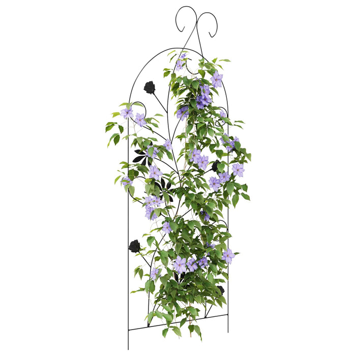 Gard de Grădină cu blocare 3 pcs Negru 112 x 39,5 cm Oțel - WALTI WALTI
