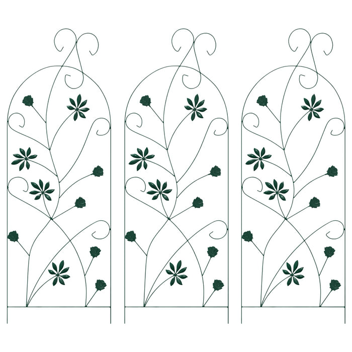 Gard de Grădină 3 pcs Verde 112 x 39,5 cm Oțel - WALTI WALTI
