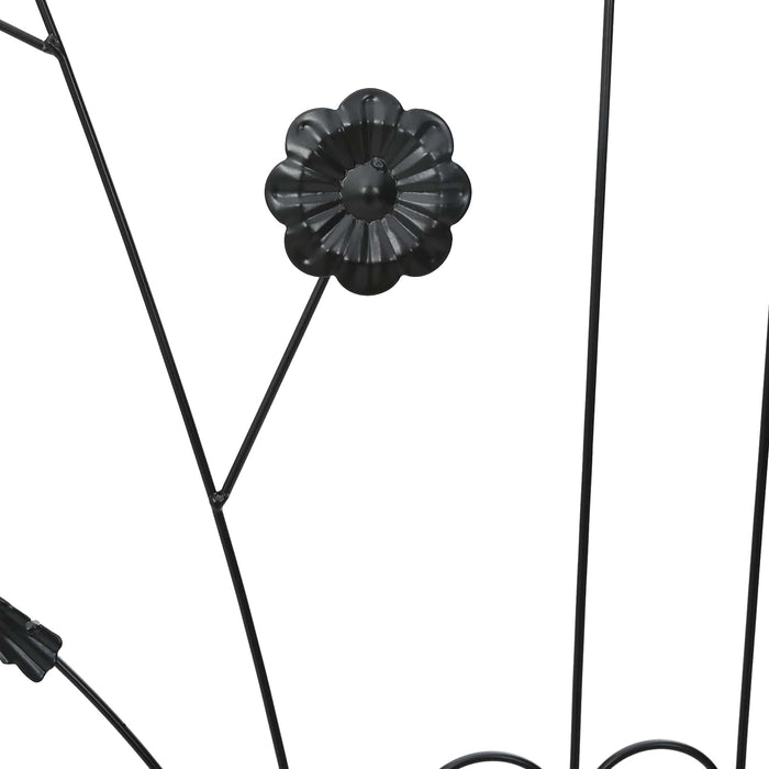 Gard de Grădină 3 pcs Negru 110 x 40 cm Oțel - WALTI WALTI