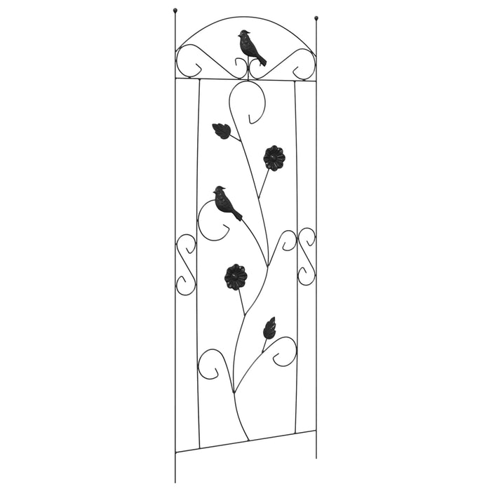 Gard de Grădină 3 pcs Negru 110 x 40 cm Oțel - WALTI WALTI