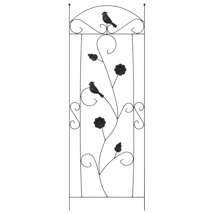 Gard de Grădină 3 pcs Negru 110 x 40 cm Oțel - WALTI WALTI