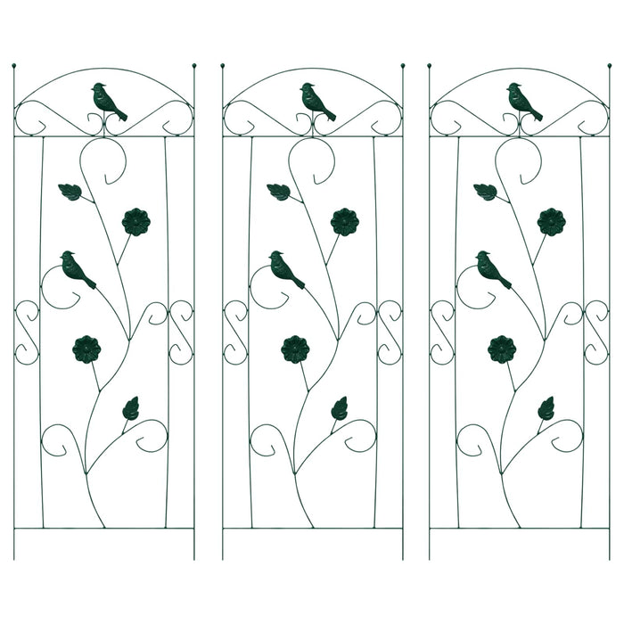 Gard de Grădină Spalier 3 pcs Verde 112 x 40 cm Oțel - WALTI WALTI