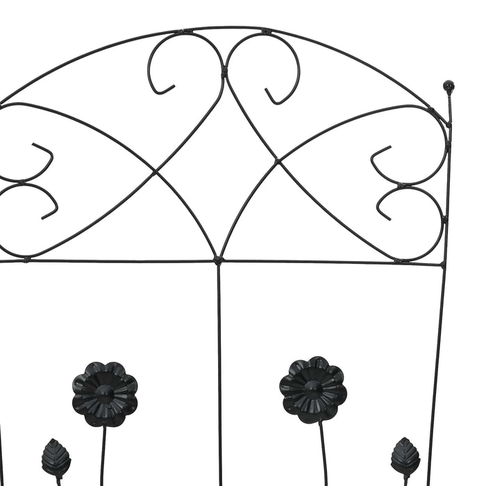 Gard de Grădină 3 pcs Negru 110,5 x 42,5 cm Oțel - WALTI WALTI