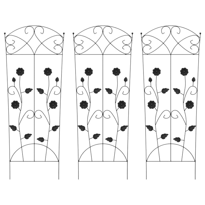 Gard de Grădină 3 pcs Negru 110,5 x 42,5 cm Oțel - WALTI WALTI