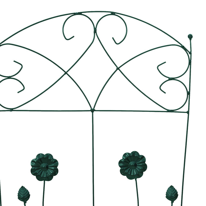 Gard de Grădină 3 pcs Verde 110,5 x 42,5 cm Oțel - WALTI WALTI