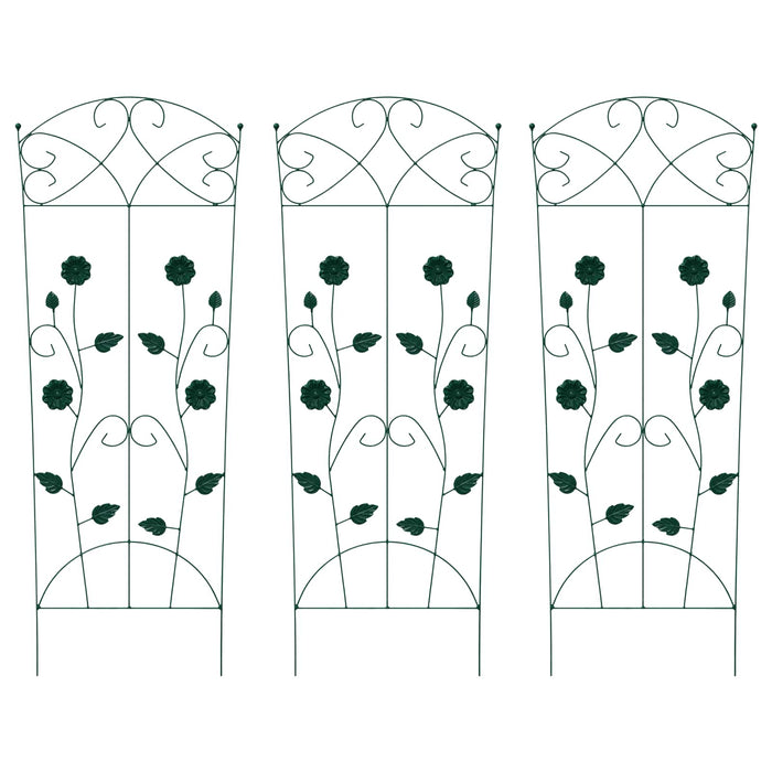 Gard de Grădină 3 pcs Verde 110,5 x 42,5 cm Oțel - WALTI WALTI