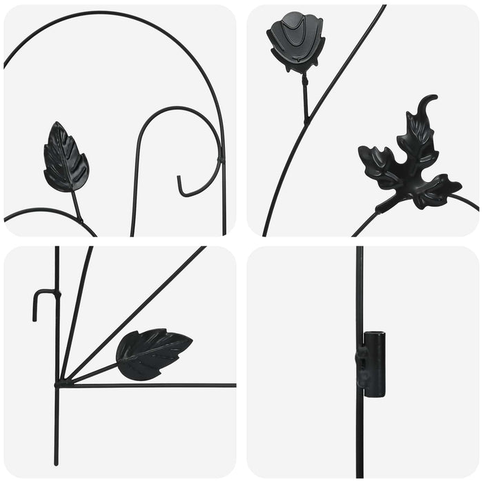 Gard de Grădină 5 pcs Negru Oțel - WALTI WALTI