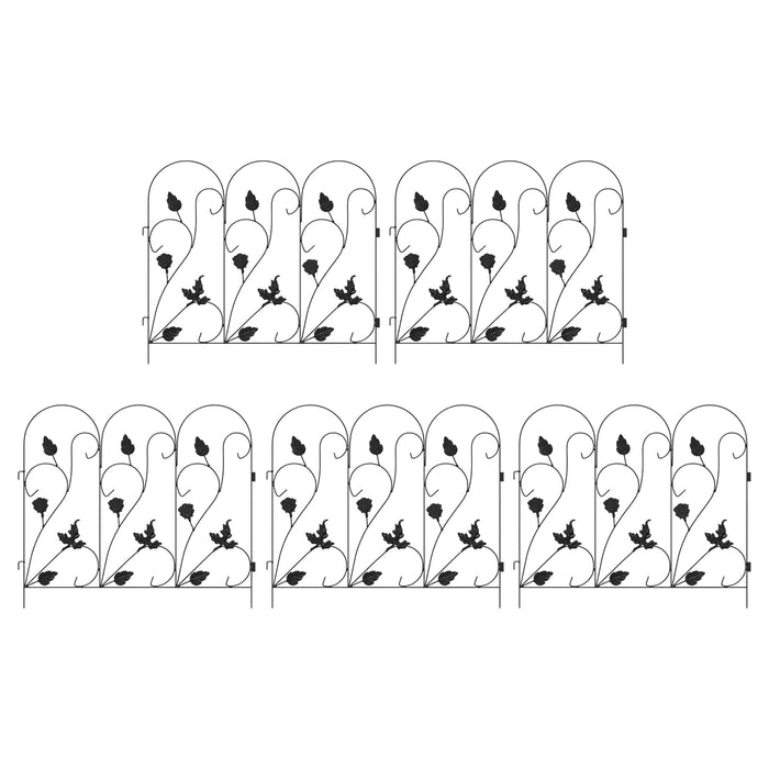 Gard de Grădină 5 pcs Negru Oțel - WALTI WALTI
