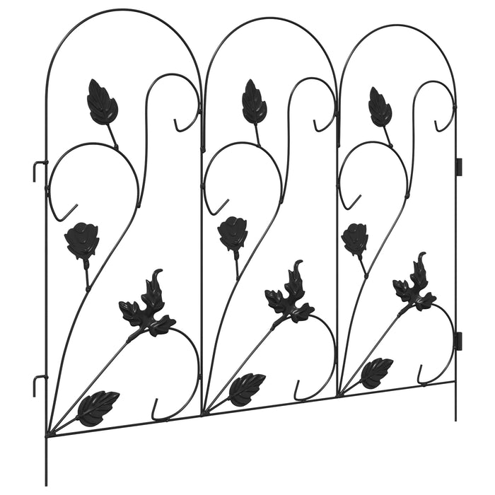 Gard de Grădină 5 pcs Negru Oțel - WALTI WALTI