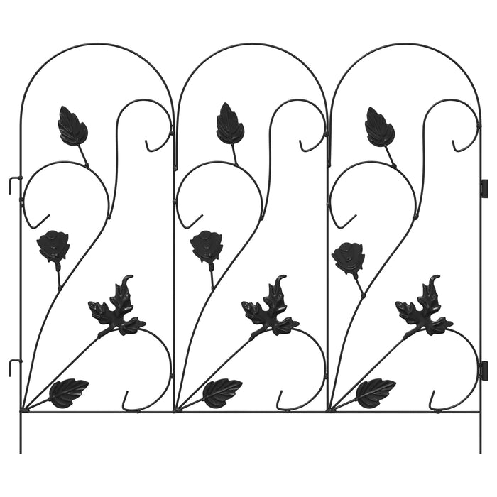 Gard de Grădină 5 pcs Negru Oțel - WALTI WALTI