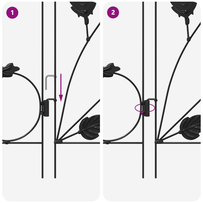 Gard de Grădină 5 pcs Negru Oțel - WALTI WALTI