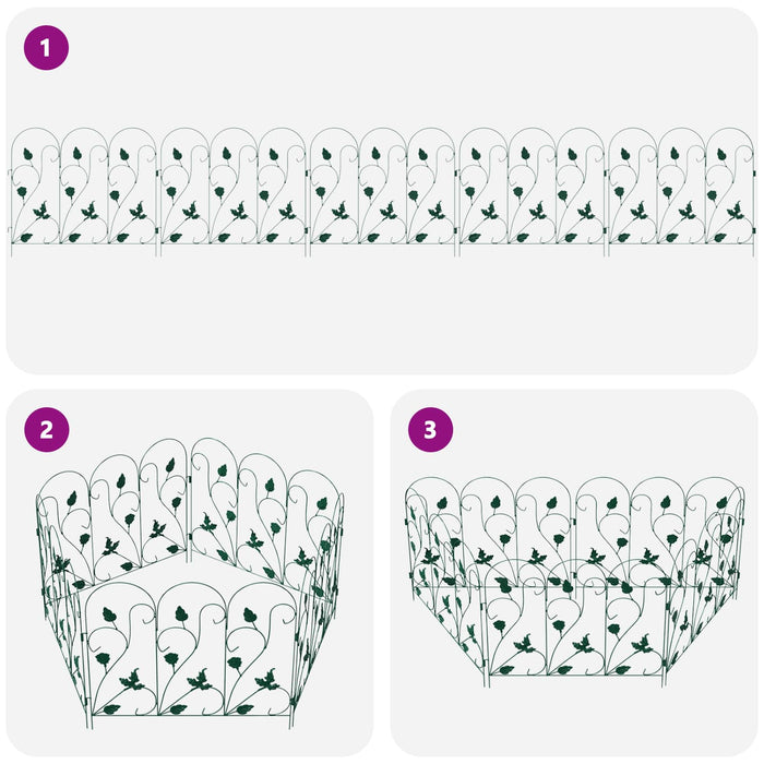 Gard de Grădină 5 pcs Verde Oțel - WALTI WALTI