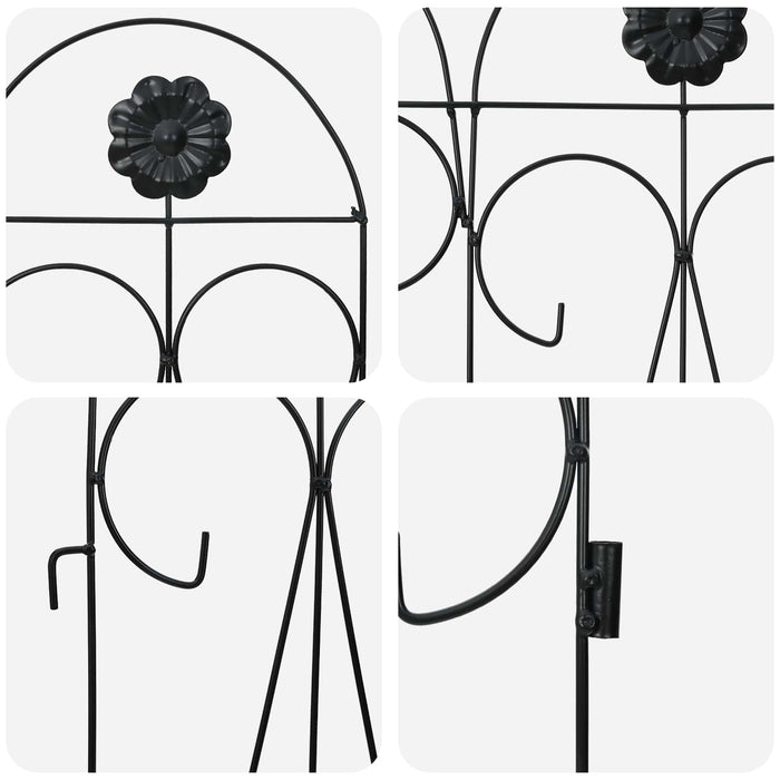 Gard de Grădină 5 pcs Negru Oțel - WALTI WALTI