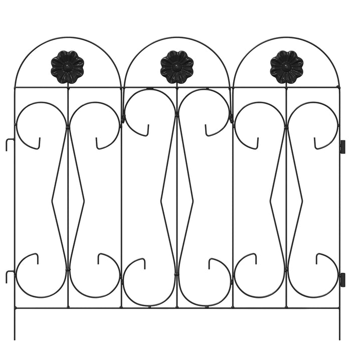 Gard de Grădină 5 pcs Negru Oțel - WALTI WALTI