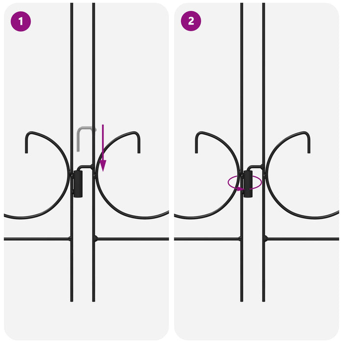 Gard de Grădină 5 pcs Negru Oțel - WALTI WALTI