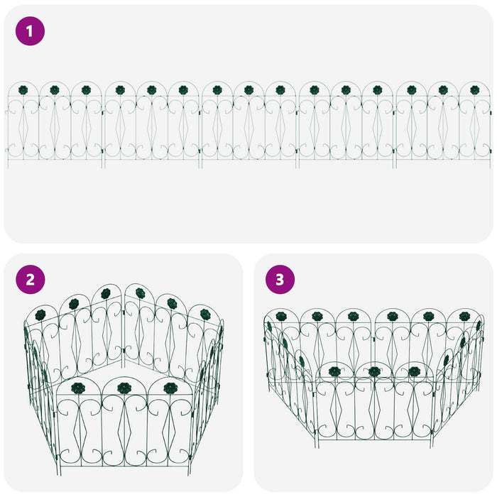 Gard de Grădină 5 pcs Verde Oțel - WALTI WALTI