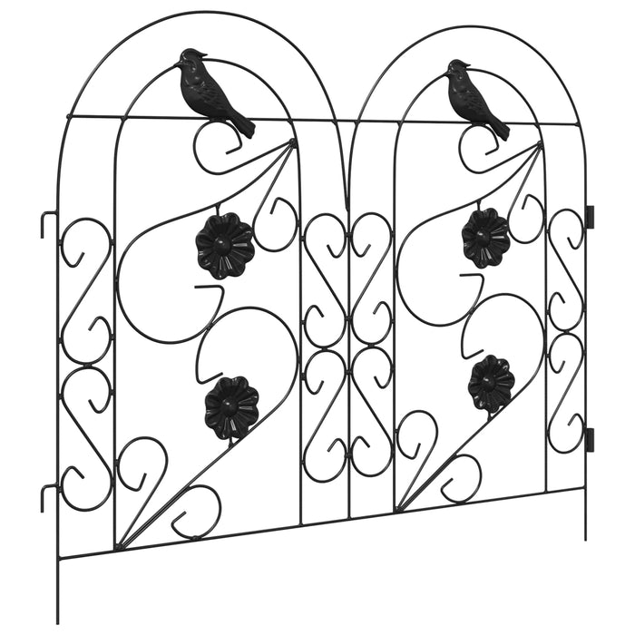 Gard de Grădină 5 pcs Negru Oțel - WALTI WALTI