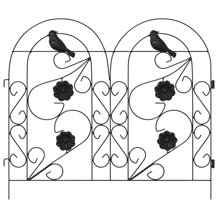 Gard de Grădină 5 pcs Negru Oțel - WALTI WALTI
