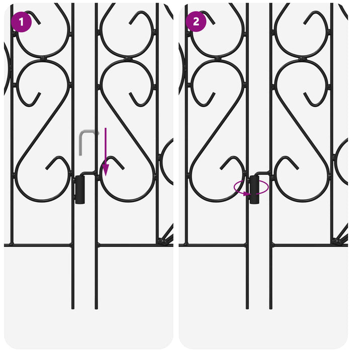 Gard de Grădină 5 pcs Negru Oțel - WALTI WALTI