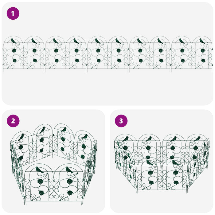 Gard de Grădină 5 pcs Verde Oțel - WALTI WALTI