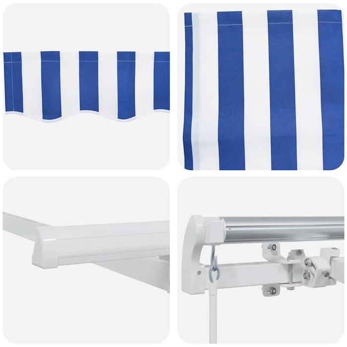 Cortina Retractabilă Manual Albastru și Alb 500 × 300 cm - WALTI WALTI
