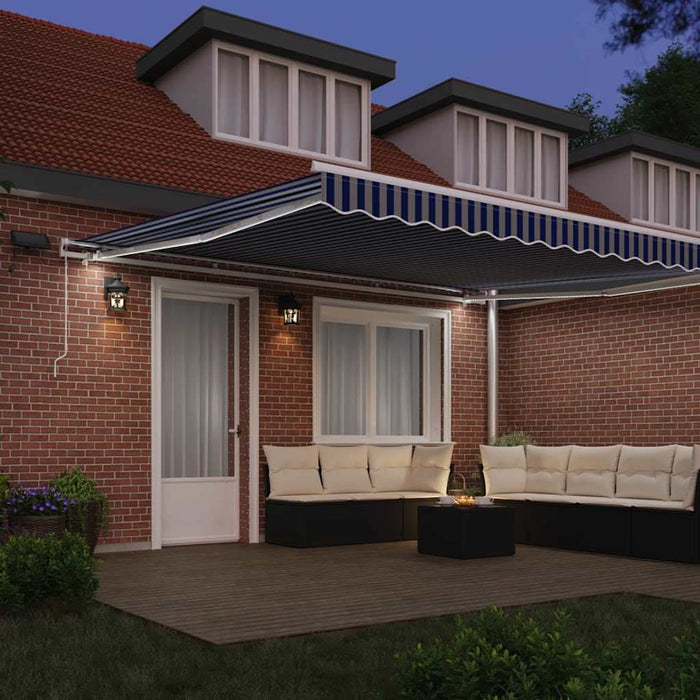 Cortina Retractabilă Manual Albastru și Alb 500 × 300 cm - WALTI WALTI