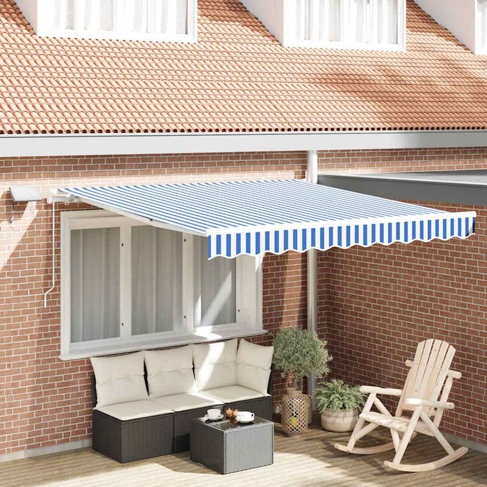 Cortina Retractabilă Manual Albastru și Alb 350 x 250 cm - WALTI WALTI