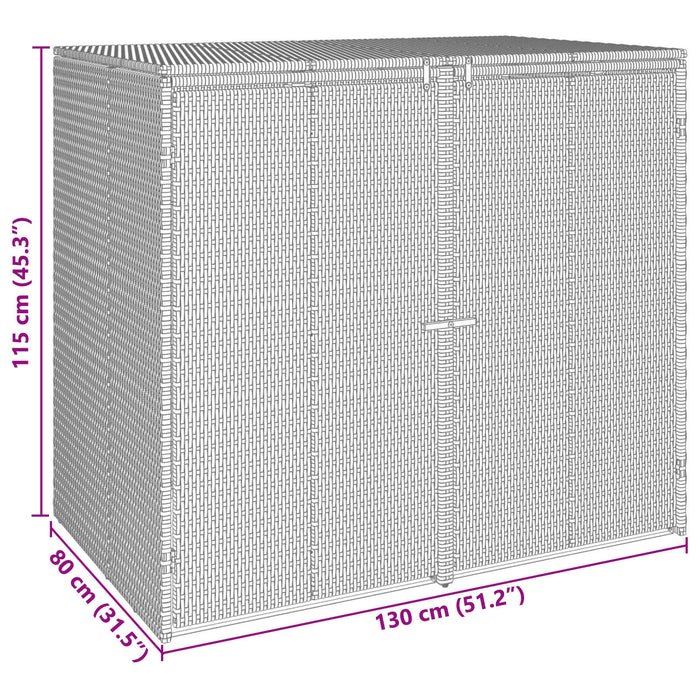 Cutie pentru gunoi 2 pcs Gri 65 x 80 x 115 cm Polietilenă - WALTI WALTI