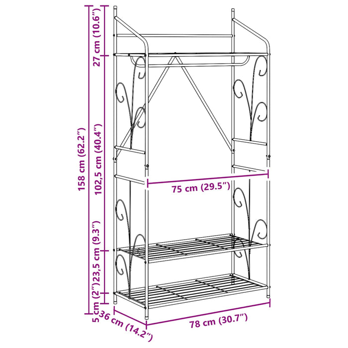 Dulap Deschis Simplu 2 pcs 78 x 36 x 158 cm - WALTI WALTI