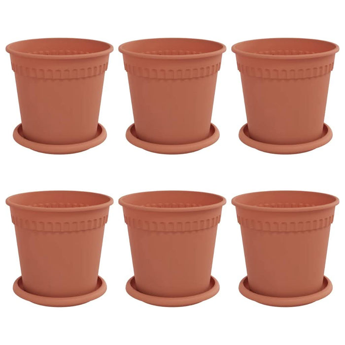 Ghivece pentru plante 6 pcs Roșu cărămidă Ø 17 x 14 cm Plastic - WALTI WALTI