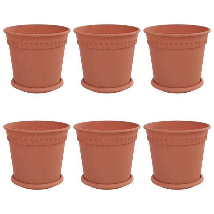 Ghivece pentru plante 6 pcs Roșu cărămidă Ø 19 x 16 cm Plastic - WALTI WALTI