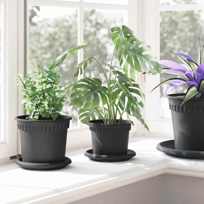 Ghivece pentru plante 6 pcs Negru Ø 12,5 x 10 cm Plastic WALTI