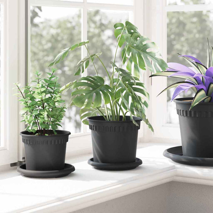 Ghivece pentru plante 6 pcs Negru Ø 15 x 12 cm Plastic WALTI