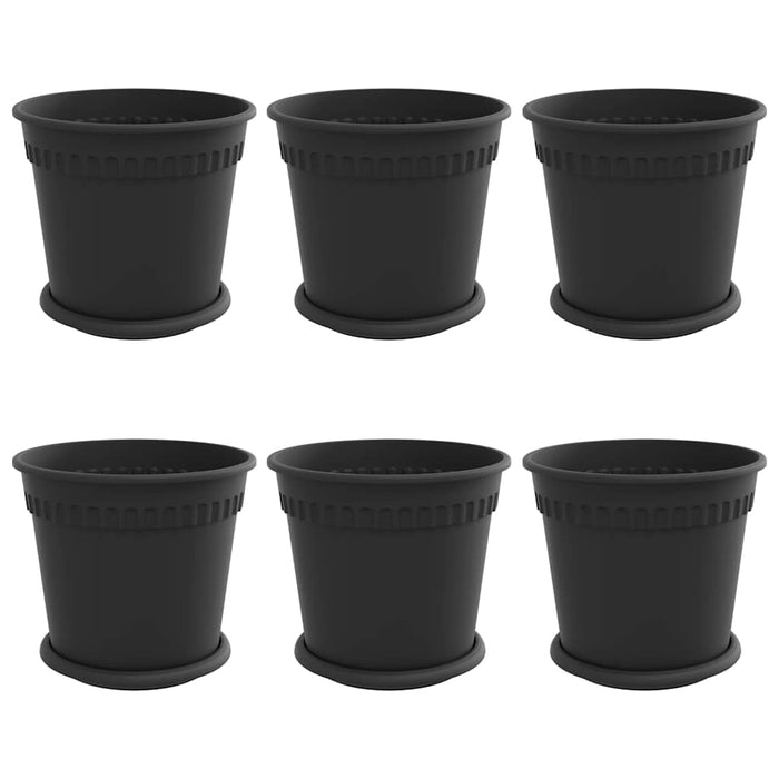 Ghivece pentru plante 6 pcs Negru Ø 19 x 16 cm Plastic - WALTI WALTI
