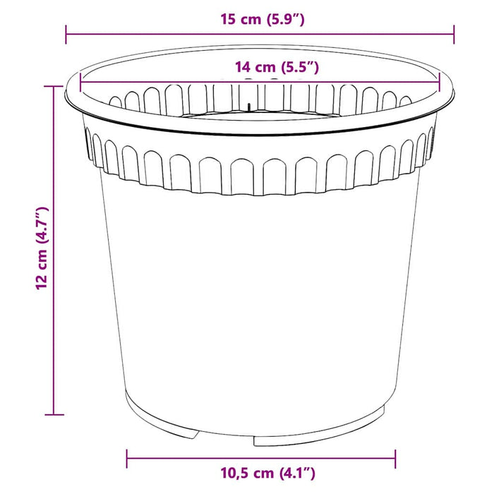 Ghivece pentru plante 24 pcs Roșu cărămidă Ø 15 x 12 cm Plastic - WALTI WALTI