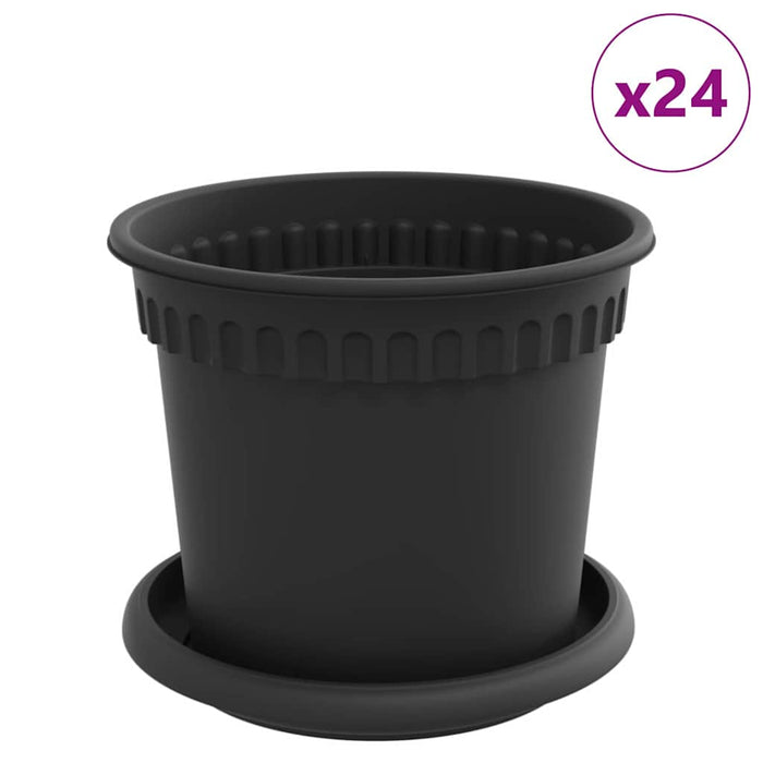 Ghivece pentru plante 24 pcs Negru Ø 15 x 12 cm Plastic - WALTI WALTI