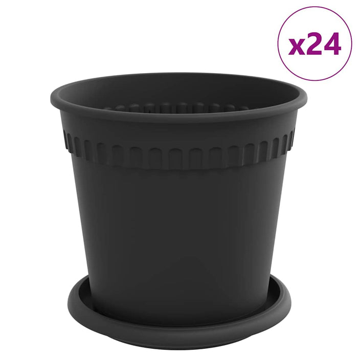Ghivece pentru plante 24 pcs Negru Ø 17 x 14 cm Plastic - WALTI WALTI