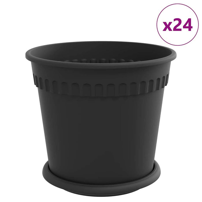 Ghivece pentru plante 24 pcs Negru Ø 19 x 16 cm Plastic - WALTI WALTI