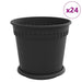 Ghivece pentru plante 24 pcs Negru Ø 19 x 16 cm Plastic - WALTI WALTI