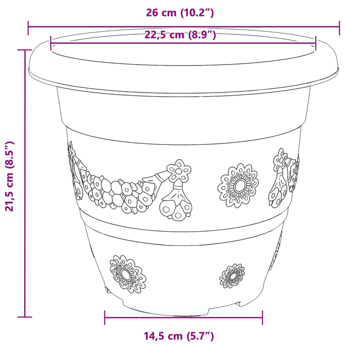 Ghivece pentru plante 6 pcs Roșu cărămidă Ø 26 x 21.5 cm - WALTI WALTI