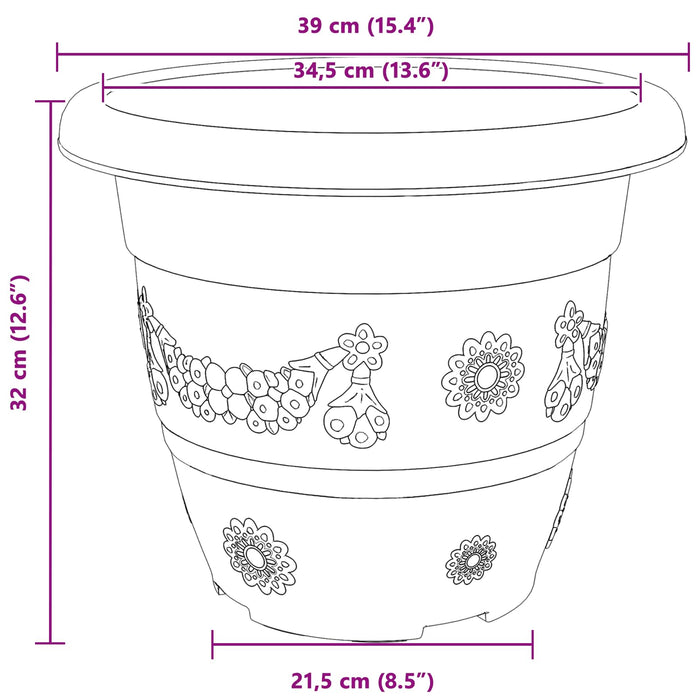Ghivece pentru plante 6 pcs Roșu cărămidă Ø 26 x 21.5 cm - WALTI WALTI